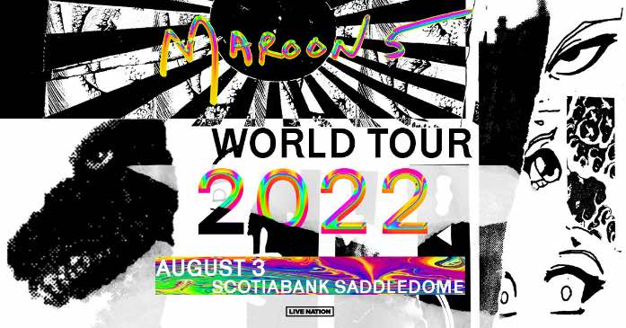 Three-time Grammy Award-winning diamond-selling band Maroon 5 have revealed the details for the next leg of their 2022 World Tour, with a stop in Calgary on August 3 2022 at 7:30 pm